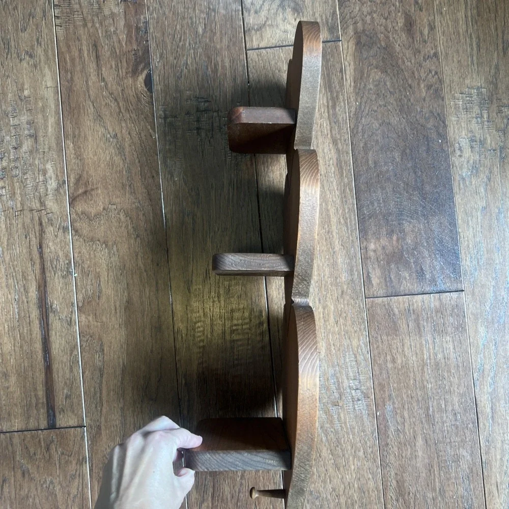 Vintage Wood Heart Shelf 3 Shelves 21
